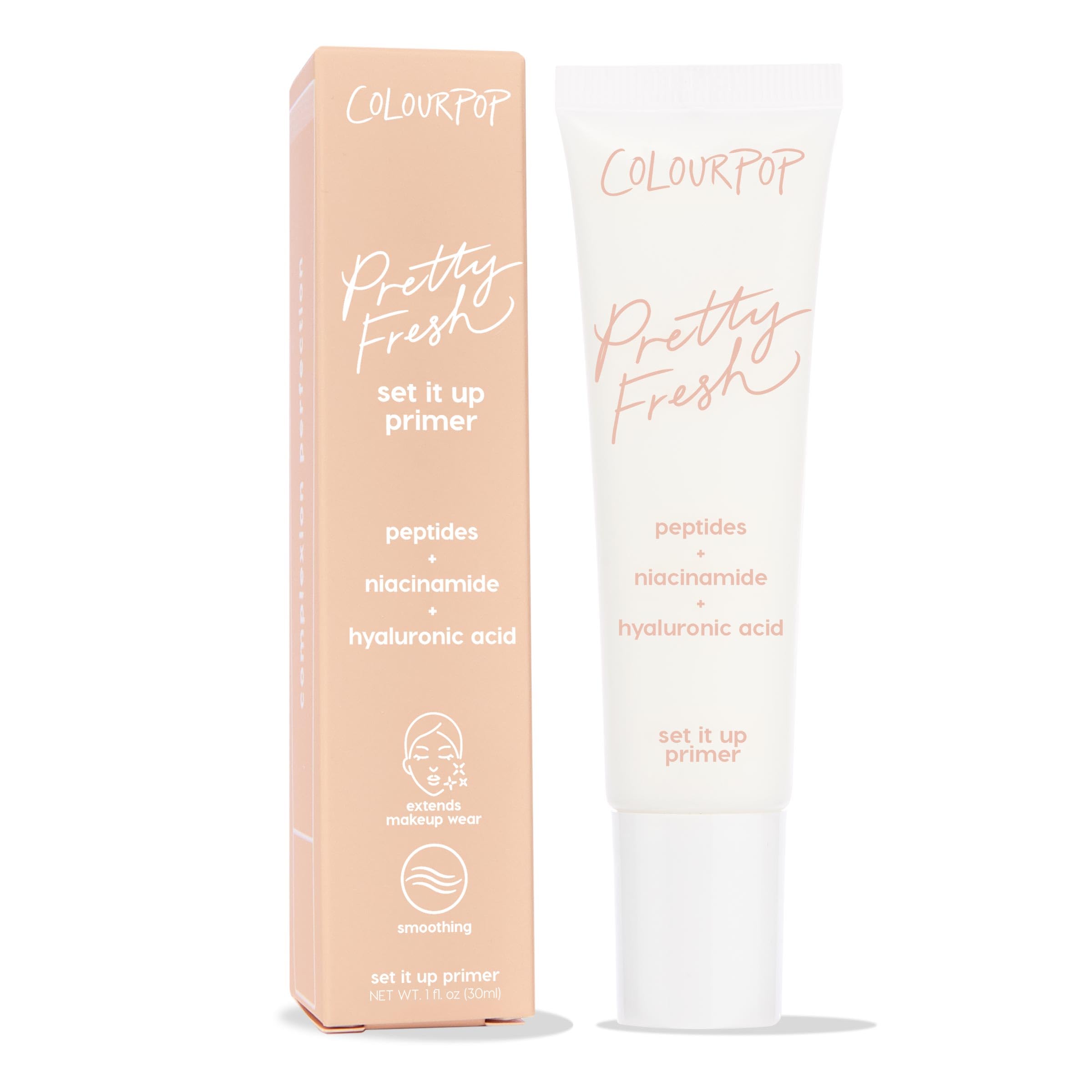 ColourPop Pretty Fresh Airbrush Makeup Primer - Hydrating, Gel-Cream Face Primer & Pore Minimizer with Peptides, Niacinamide & Hyaluronic Acid - Vegan & Cruelty-Free - Set It Up (1 Fl Oz)