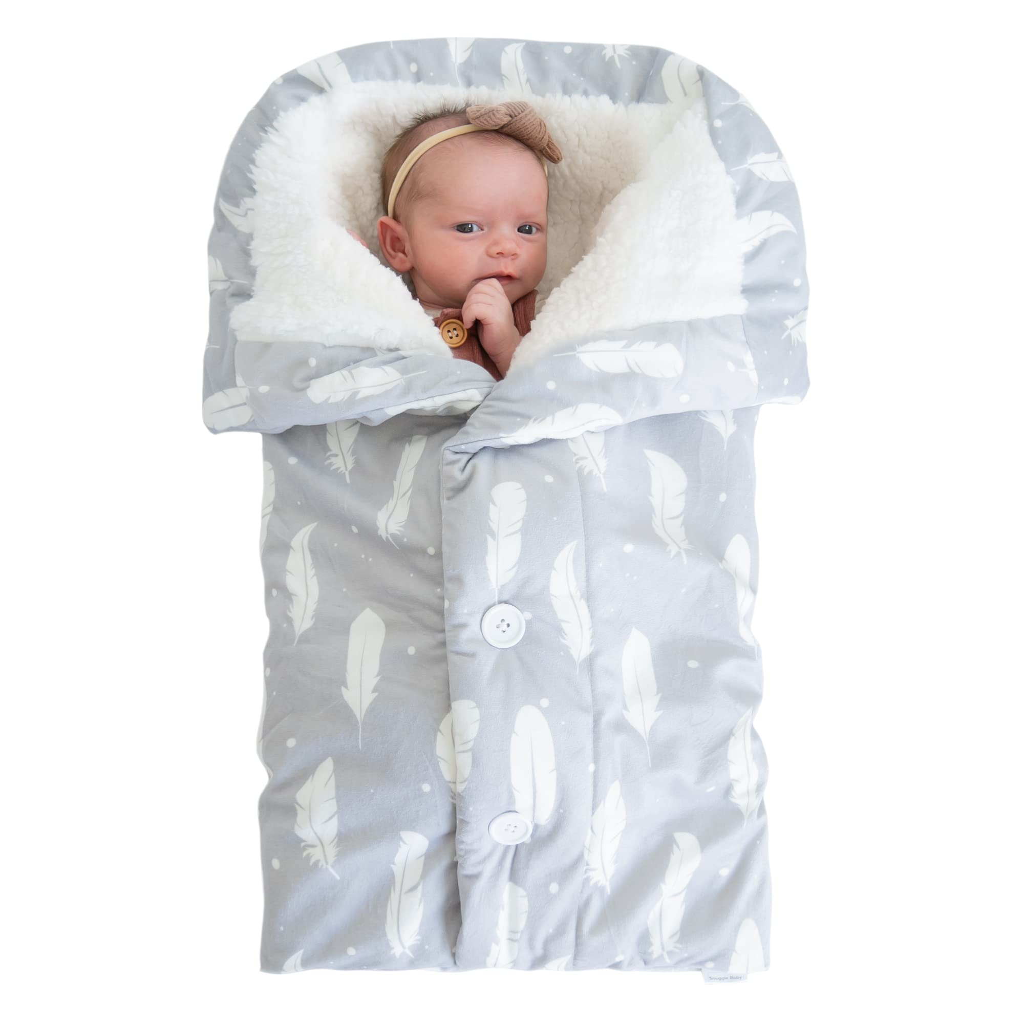 Snuggle Baby The Swaddle Blanket - Boho Feathers - Sleep Swaddle Blankets For Baby Boy & Girl - Infant Sleep Sack 0-3 Months - Newborn Wrap Swaddle Blanket - Newborn Essentials For Baby
