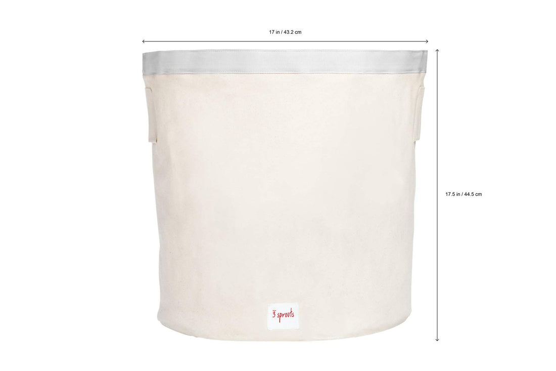 3 Sprouts Large Toy Storage Basket - Durable Kids & Baby Toy Bin with Handles for Toy Basket Storage, Round Hamper for Laundry in Nursery & Playroom, Raccoon