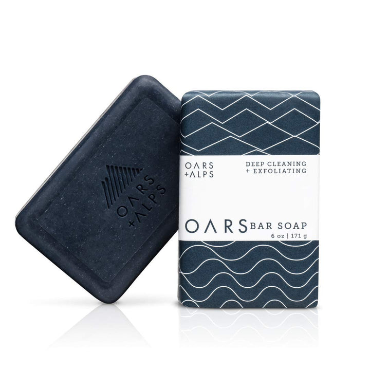Oars + Alps Natural Exfoliating Blue Charcoal Oars Bar Soap | Deep Clean, Activated Charcoal, Body Scrub, Non-Toxic.