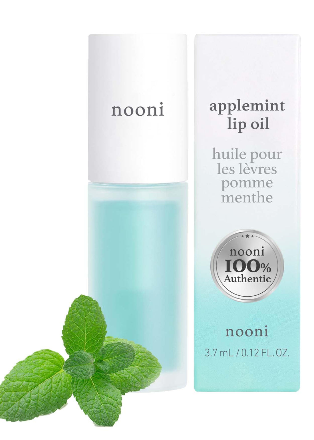 Nooni Applemint Lip Oil 0.12 Ounces, Healing Lip Ointment, Lip Treatment, Plumper Lip Oil, Lip Care, Mint-Infused Formula, Lip Protect Gloss, Voluming Hydrating, Lip Primer