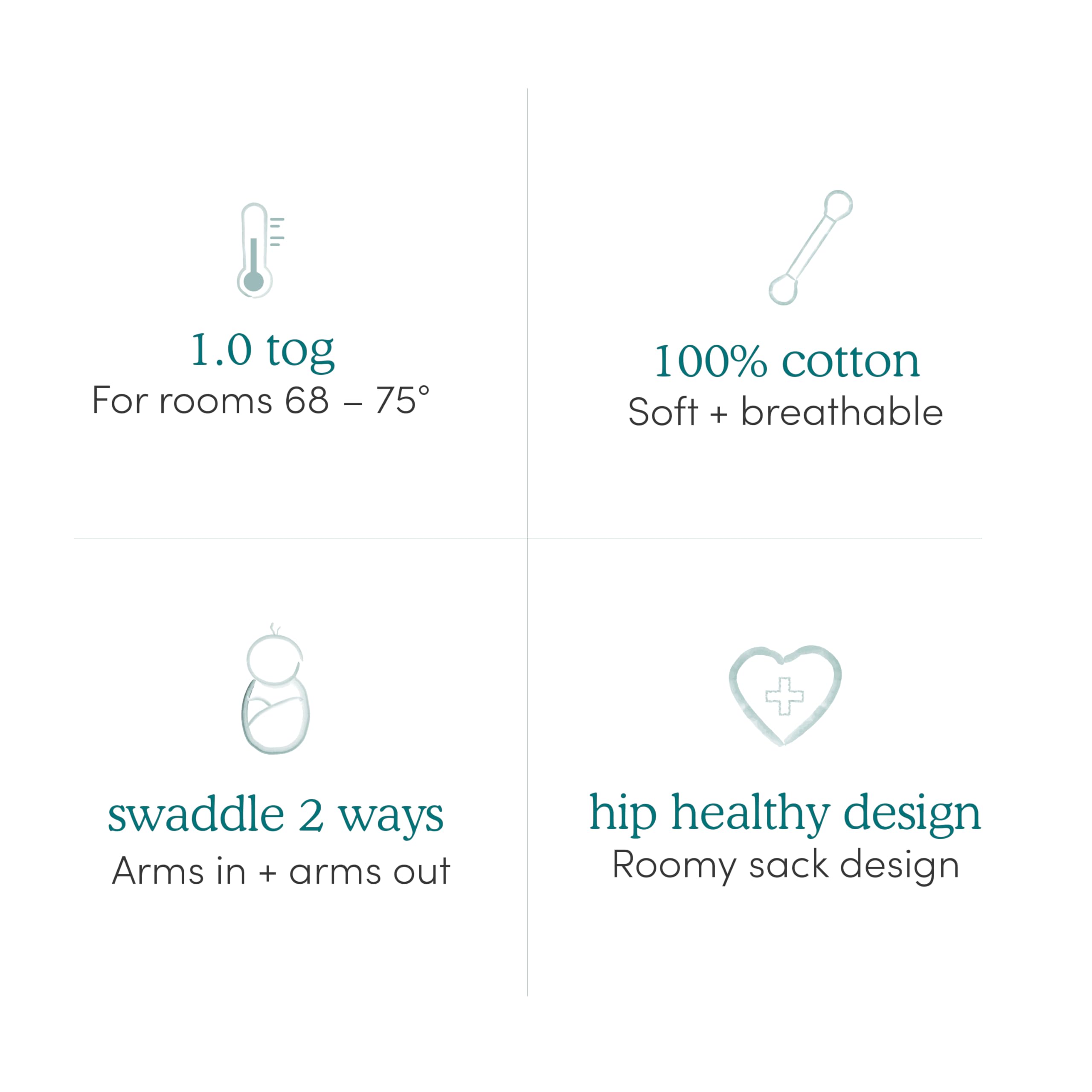 aden + anais Essentials Easy Swaddle Wrap Quick Change with Bottom Zipper, Snug Cotton Knit Baby Wrap Swaddle Blanket for Newborns, TOG 1.0, 3 Pack, Winnie, 0-3 Months, Small/Medium
