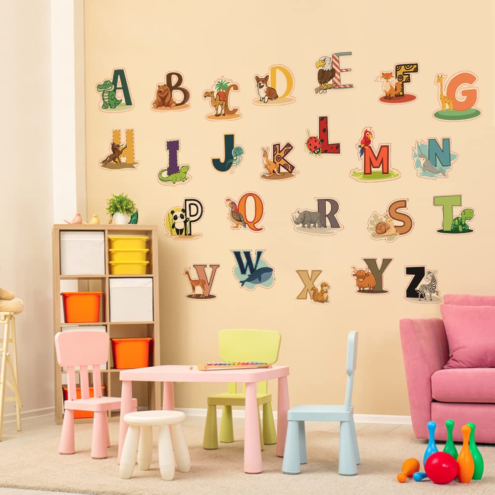 DEKOSH Alphabet Wall Decals - Colorful ABC Wall Stickers for Kindergarten, Playroom & Baby Nursery