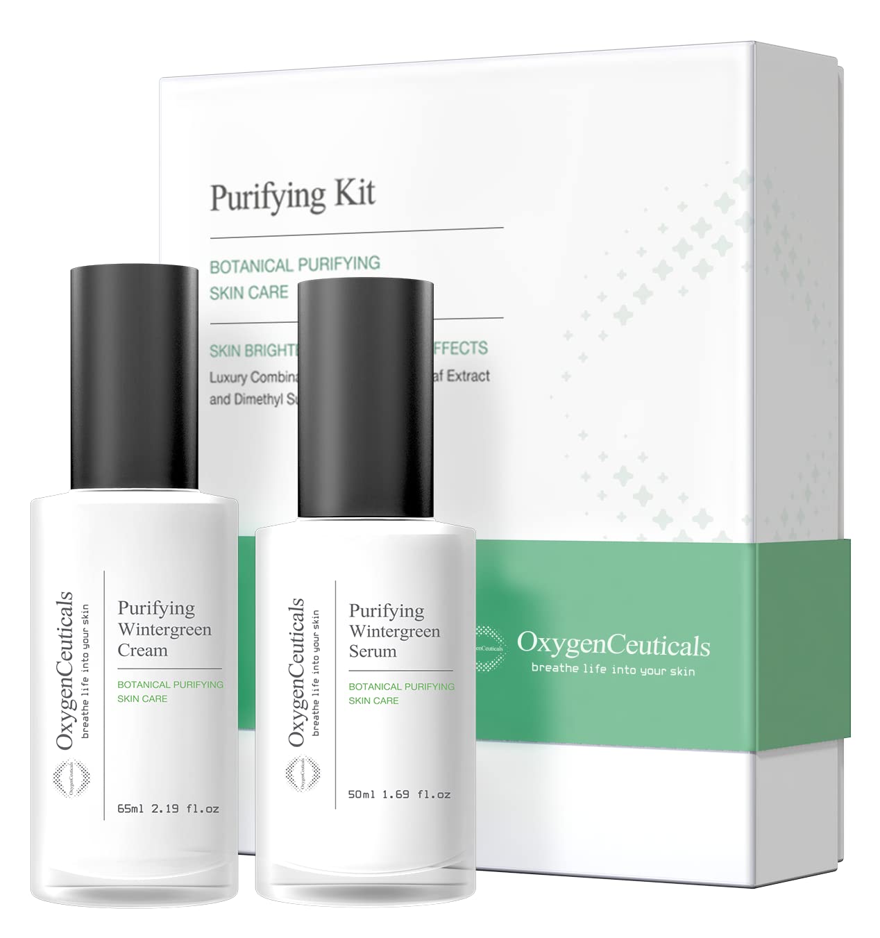OxygenCeuticals Purifying Kit, 3 products, Cleanser + Serum + Cream, Acne care set, Blemish care set.