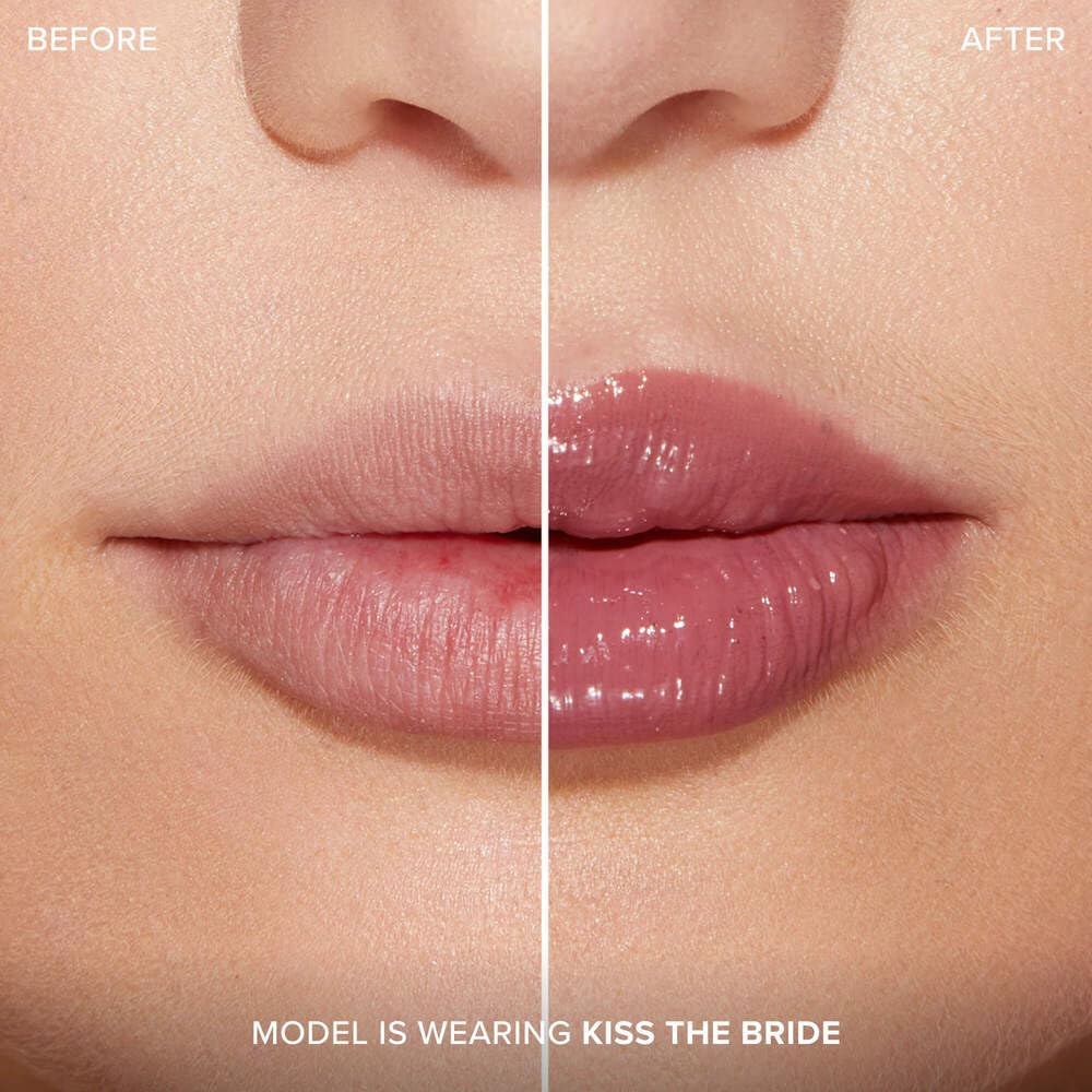 Too Faced Lip Injection Extreme Plumping Clicks | Glossy Lip Plumper, Hydrating + Dewy with Sheer Coverage, Kiss the Bride, 0.05 oz.