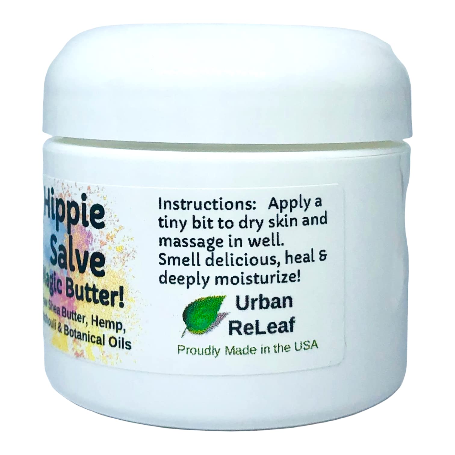 Urban ReLeaf Hippie Salve Magic Butter ! Groovy Botanicals, Shea Butter and 100% Natural, Patchouli, Ylang, Bergamot, Vitamin Rich, Deeply Moisturizing & Soothing