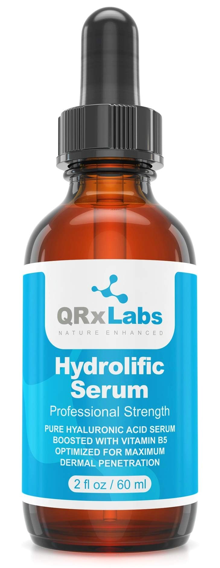 QRxLabs Hydrolific Hyaluronic Acid Serum with Vitamin B5 for Deep Skin Hydration & Dermal Penetration - Moisturizing Face Serum