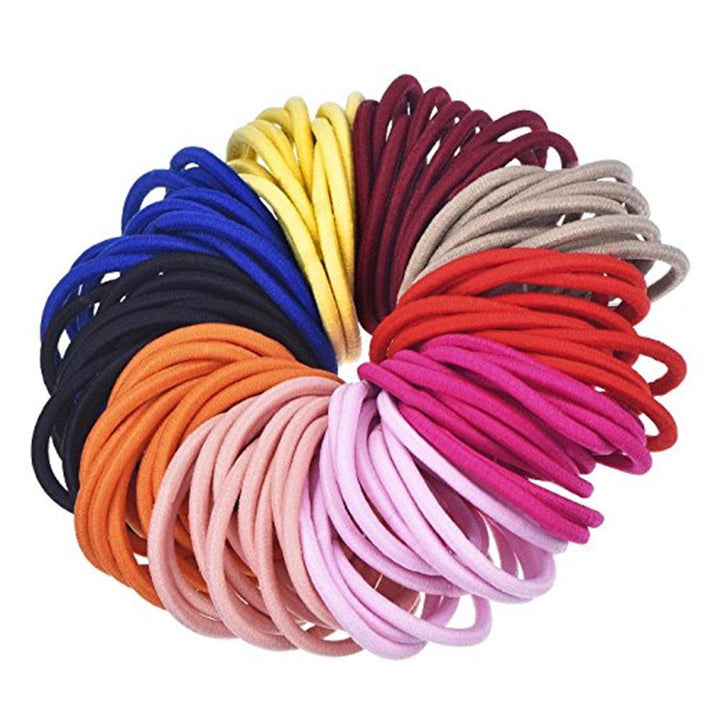 100 Pcs, Pink: La Tartelette 4 Mm Elastic Bands Hair Ties Children Rubber Hair Headbands - 100 Pcs (Pink)