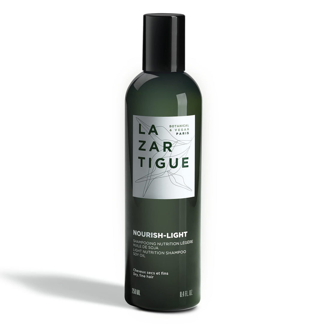 Lazartigue Nourish Light Shampoo, Soy Oil Enriched, Lightweight Nourishment for Dry, Fine Hair, Vegan, Sulfate & Silicone Free, 8.4 fl.oz.