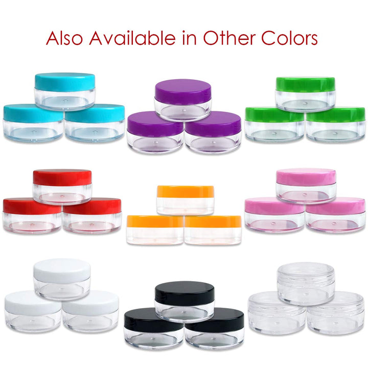 (Quantity: 40 Pieces) Beauticom® 10G/10ML High Quality Round Clear Jars with White Lids for Beads, Gems, Glitter, Charms, Small Arts and Crafts Items - BPA Free