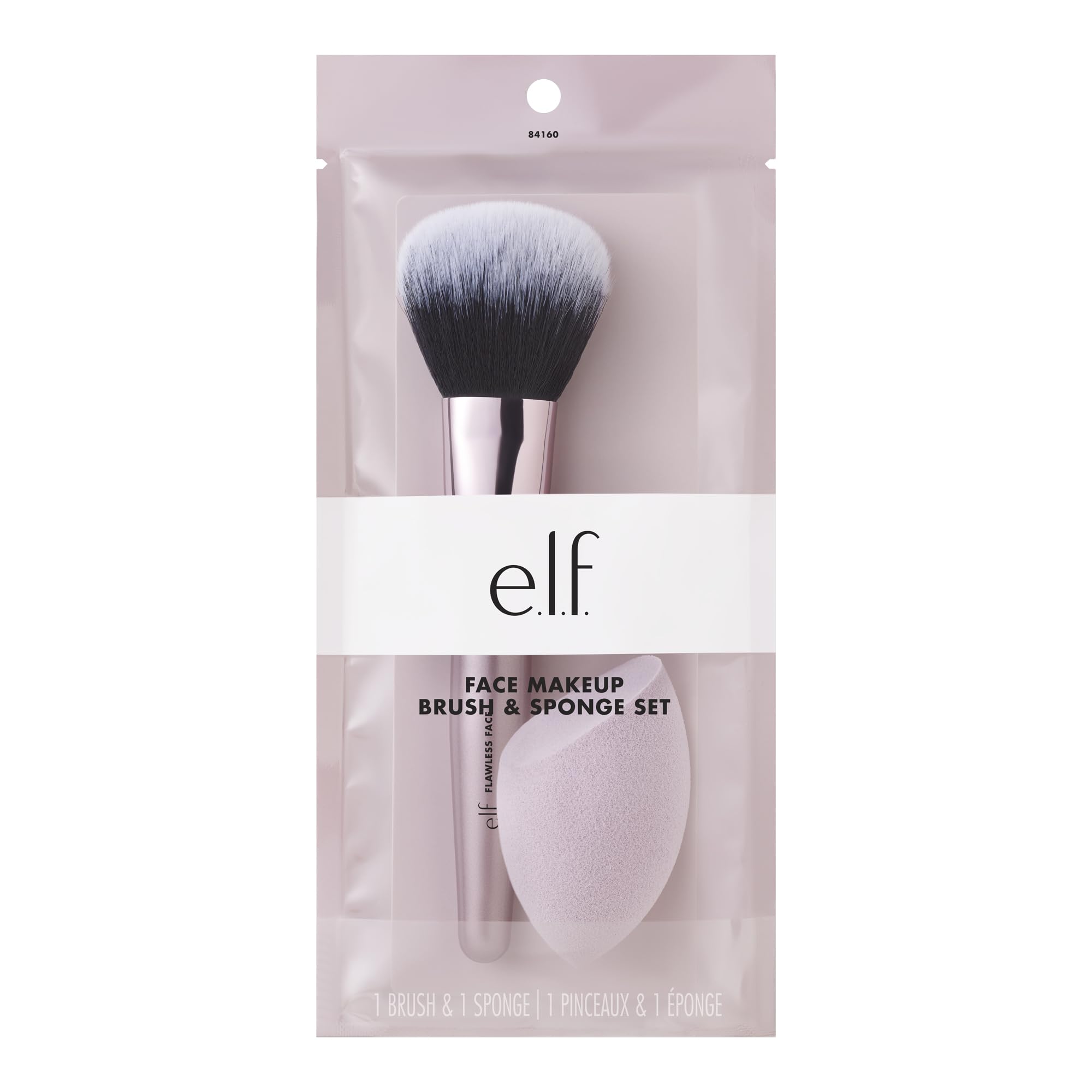 e.l.f. Cosmetics Complexion Brush & Sponge Duo, 2-Step Face Sponge & Makeup Brush Kit For Creating A Flawless Complexion, Great For Liquid Foundation