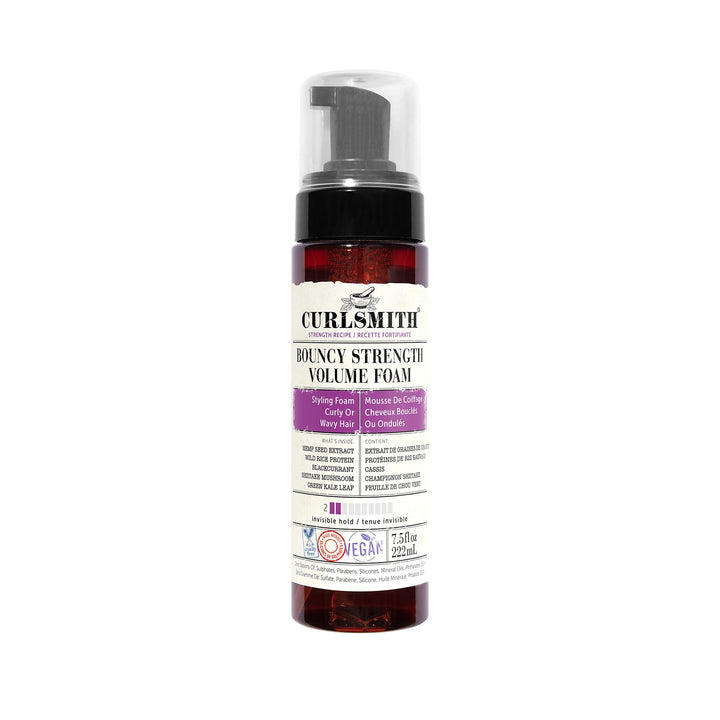 Curlsmith - Bouncy Strength Volume Foam, Styling Foam for Curly & Wavy Hair, Light Hold (7.5 fl oz)
