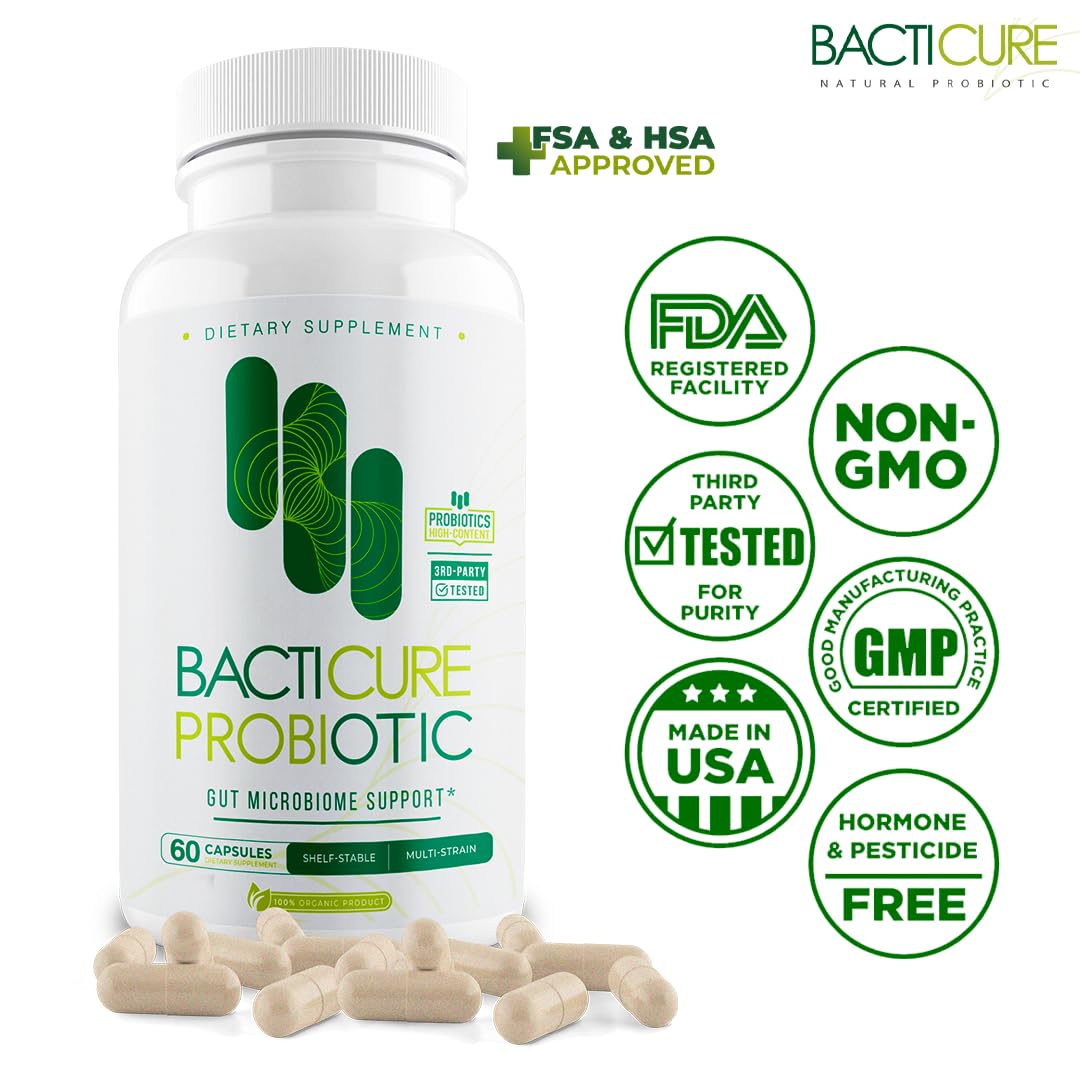 BACTICURE Original Probiótico Natural probiotic,Capsule,60 count