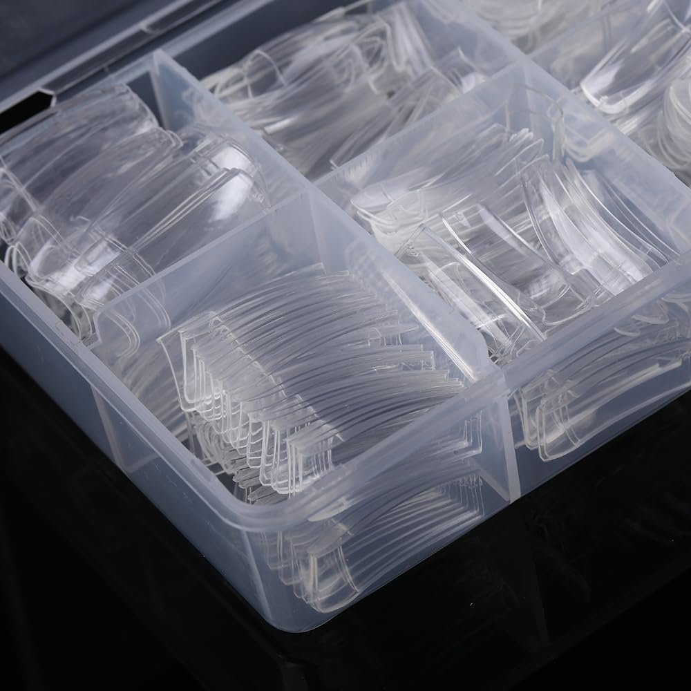 Yimart 500pcs Clear French Acrylic Style Artificial False Nails Half Tips with Box
