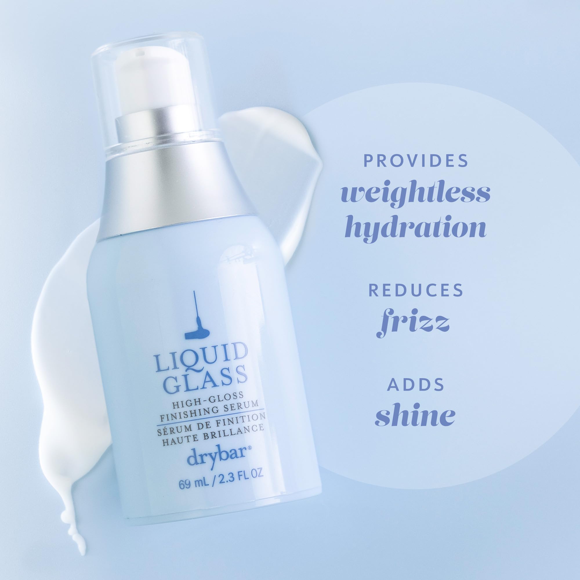 Drybar Liquid Glass High-Gloss Finishing Serum | Use Post-Blowout to Reduces Frizz, Tames Flyaways, and Provides Weightless Hydration to Hair while Adding Shine, Vegan & Cruelty-Free