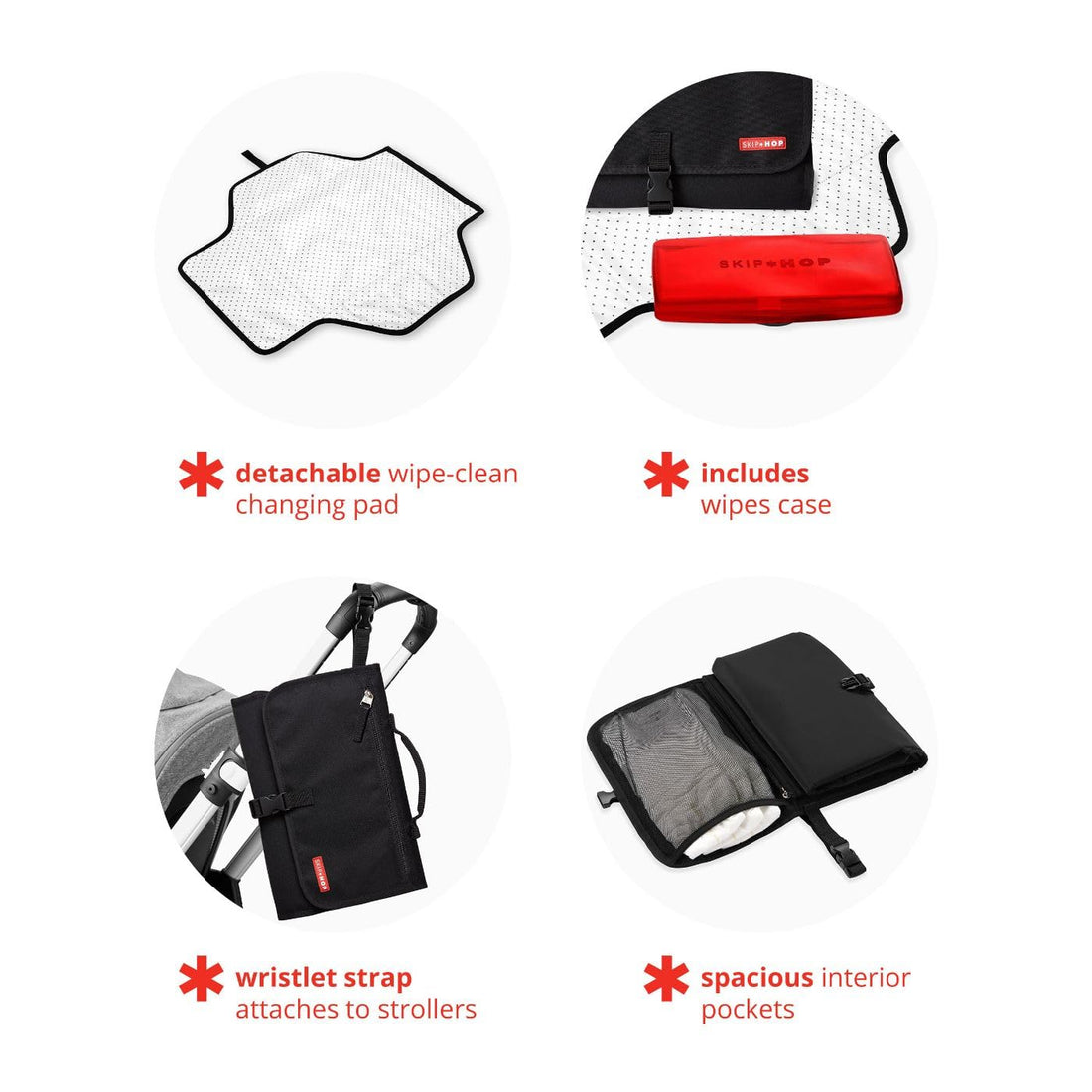 Skip Hop Portable Baby Changing Pad, Pronto, Black