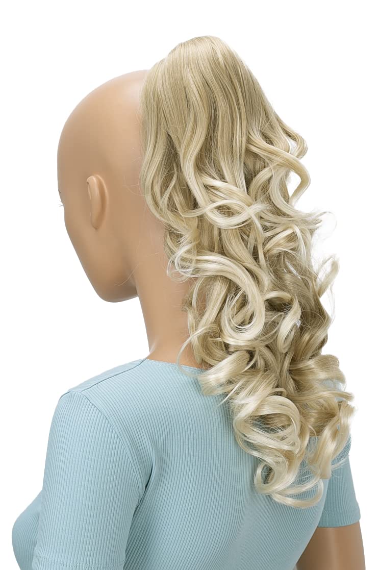 Blonde # 25T613 H206 : PRETTYSHOP 20 Hair Piece Pony Tail Clip On Extension Voluminous Curly Heat-Resisting Blonde # 25T613 H206