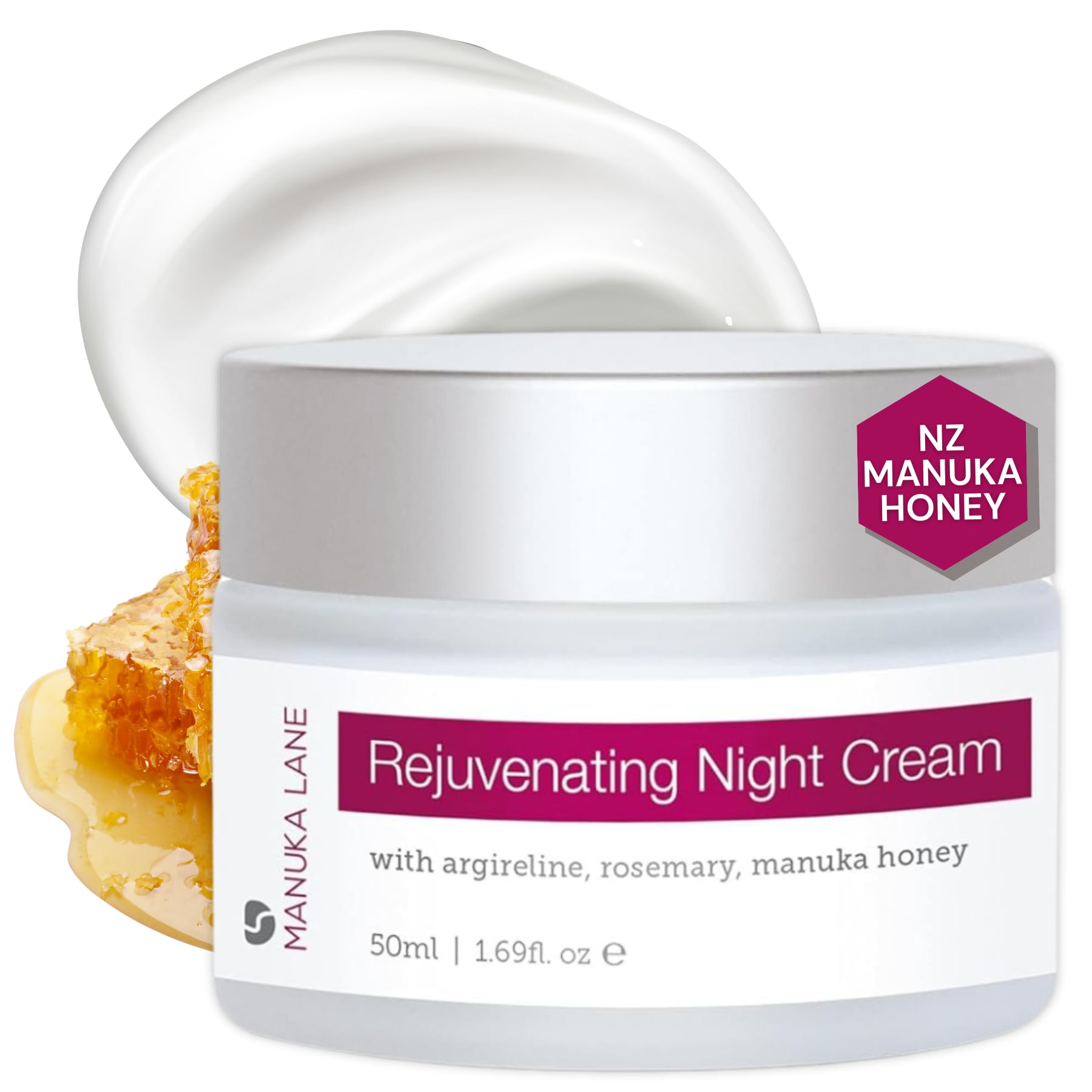 Manuka Lane Rejuvenating Night Cream With Rosemary & All Natural Exact Of New Zealand Manuka Honey