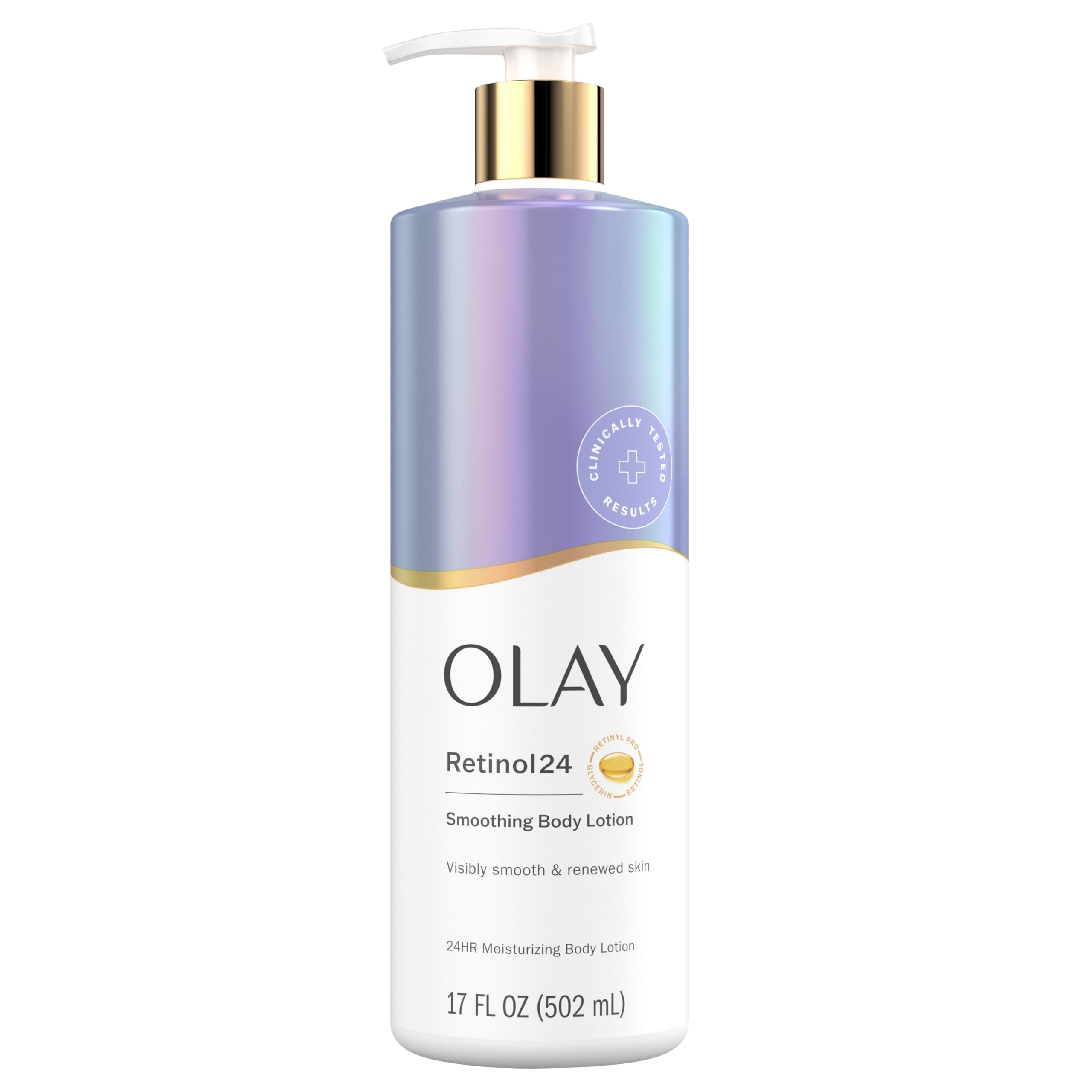 Olay Body Lotion Smoothing for Women with Retinol, 24hr Moisturizing, Vitamin E & Vitamin B3 Complex, Fast Absorbing Formula, 17 fl oz