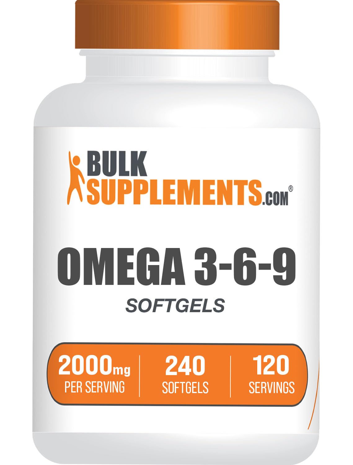 BulkSupplements.com Omega 3-6-9 Softgels - Triple Omega Supplement, with Omega 6 & 9, with Fish Oil Omega 3-2 Softgels per Serving, 120-Day Supply, 240 Softgels (Pack of 1)