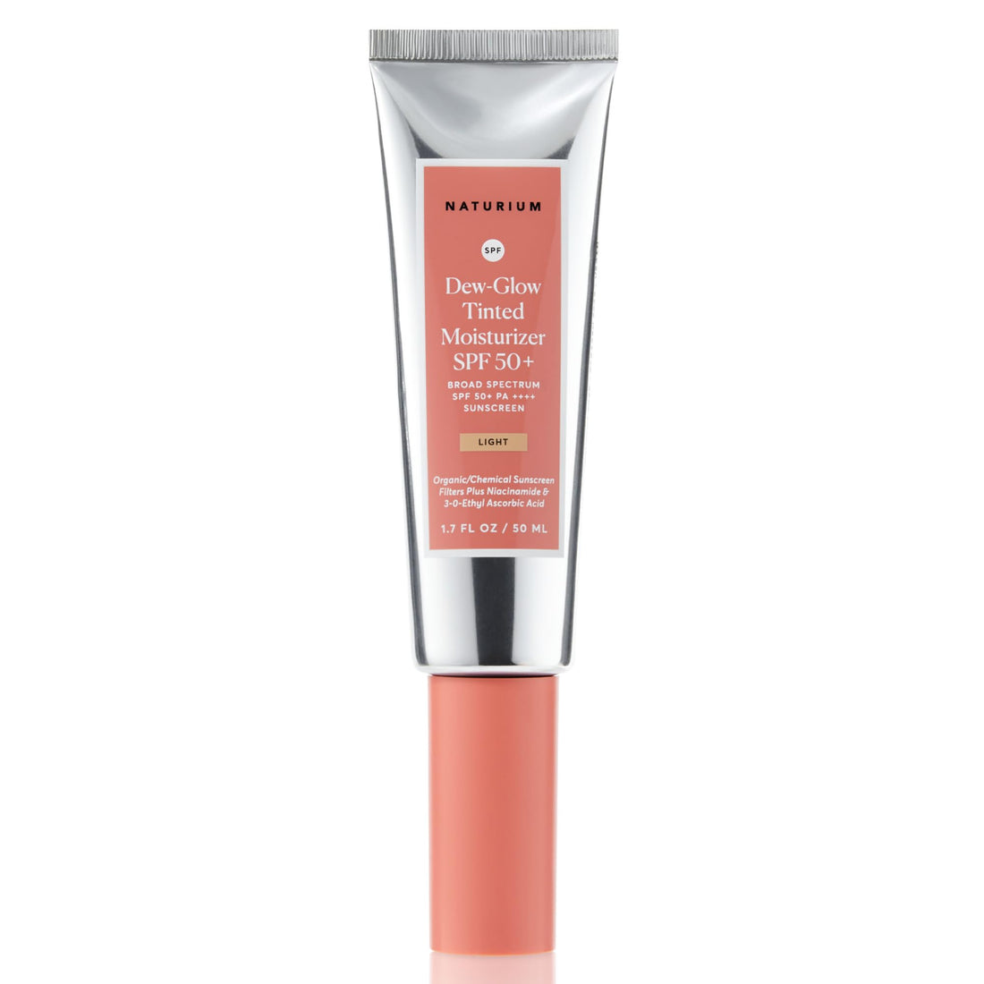 Naturium Dew-Glow Tinted Moisturizer SPF 50+ Light, Daily Moisturizing Sunscreen & Face Primer with Tint, Skin Protector with Dewy Finish, 1.7 oz