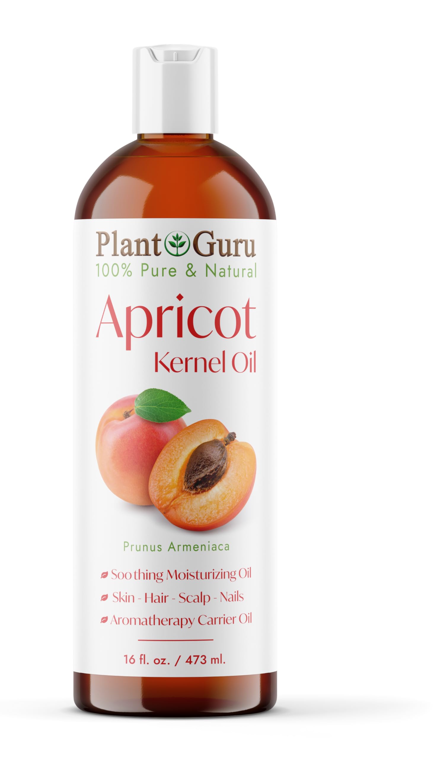 Apricot Kernel Oil 16 fl. oz. Cold Pressed 100% Pure Natural Carrier - Skin, Face, Body And Hair Growth Moisturizer. Great For DYI Cream, Lotions and Lip balm.