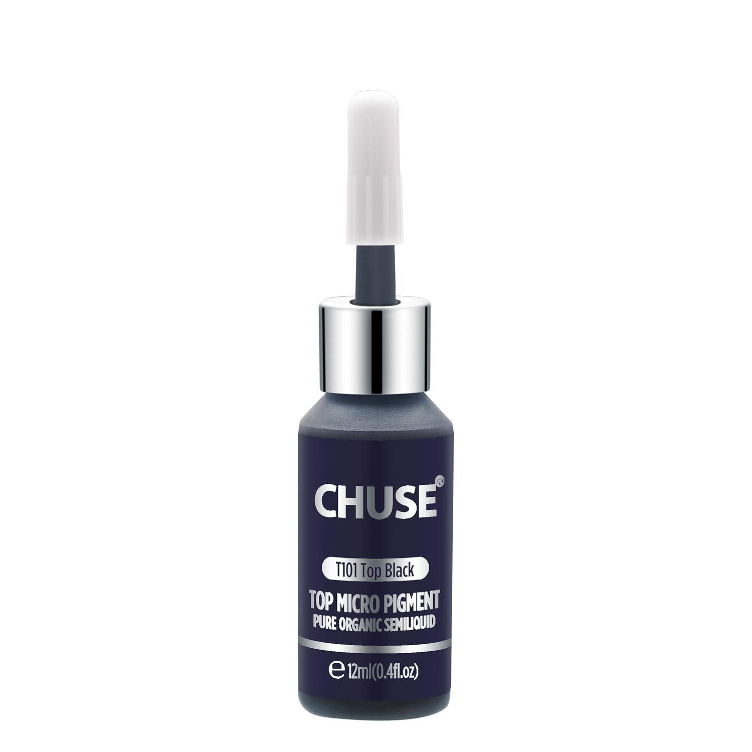 CHUSE T101, 12ml, Top Black, Passed SGS,DermaTest Top Micro Pigment Cosmetic Color Permanent Makeup Tattoo Ink