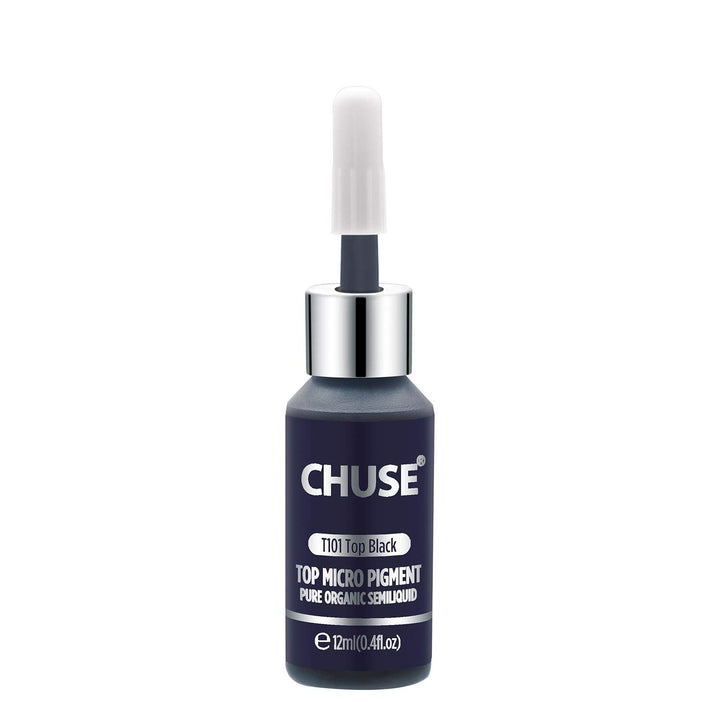 CHUSE T101, 12ml, Top Black, Passed SGS,DermaTest Top Micro Pigment Cosmetic Color Permanent Makeup Tattoo Ink