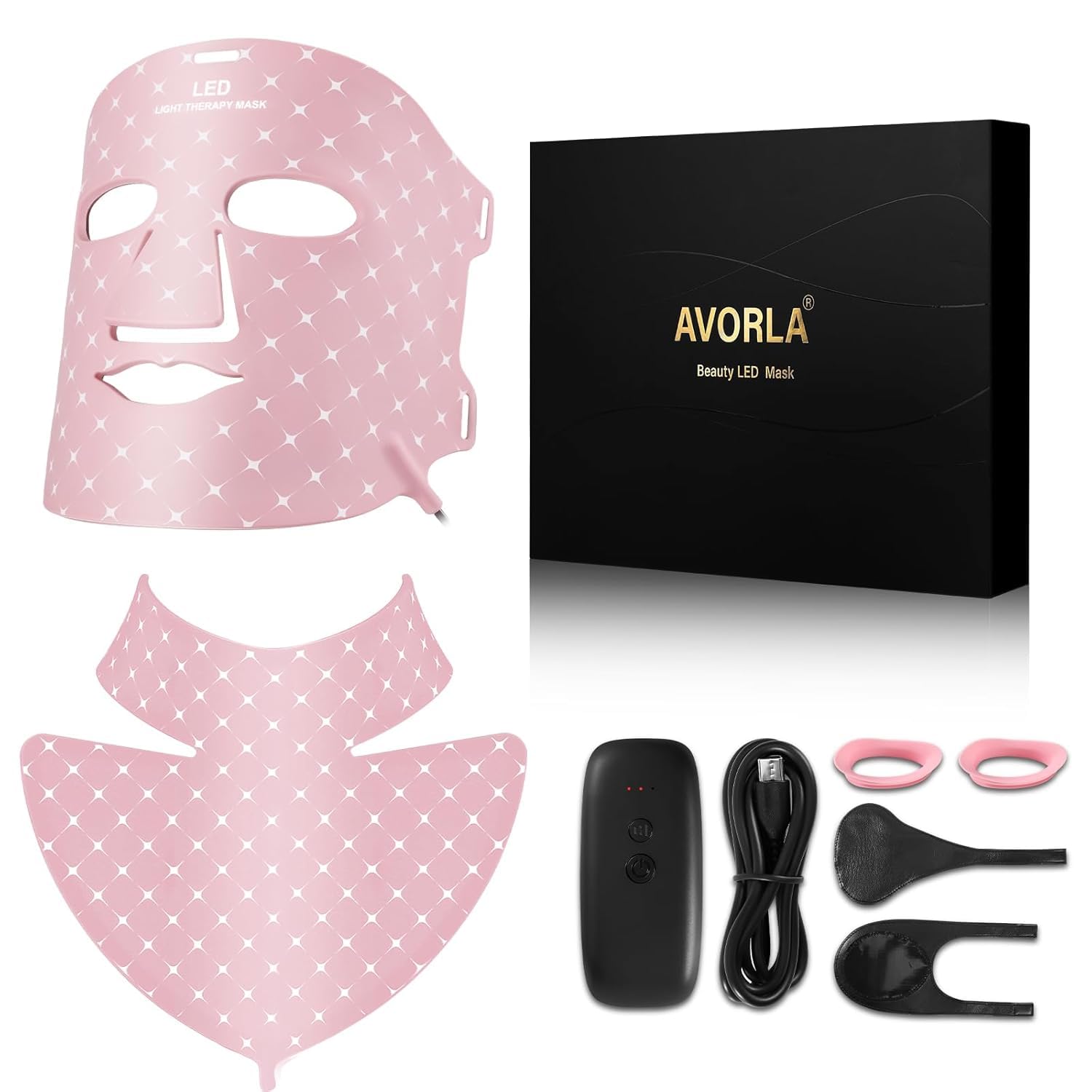 Avorla Beauty LED Light Mask -infrared light therapy red light therapy led facial light Photons Facial Skin Care Wrinkle reduce anti-acne facial light acne treatment beauty device-KFB265
