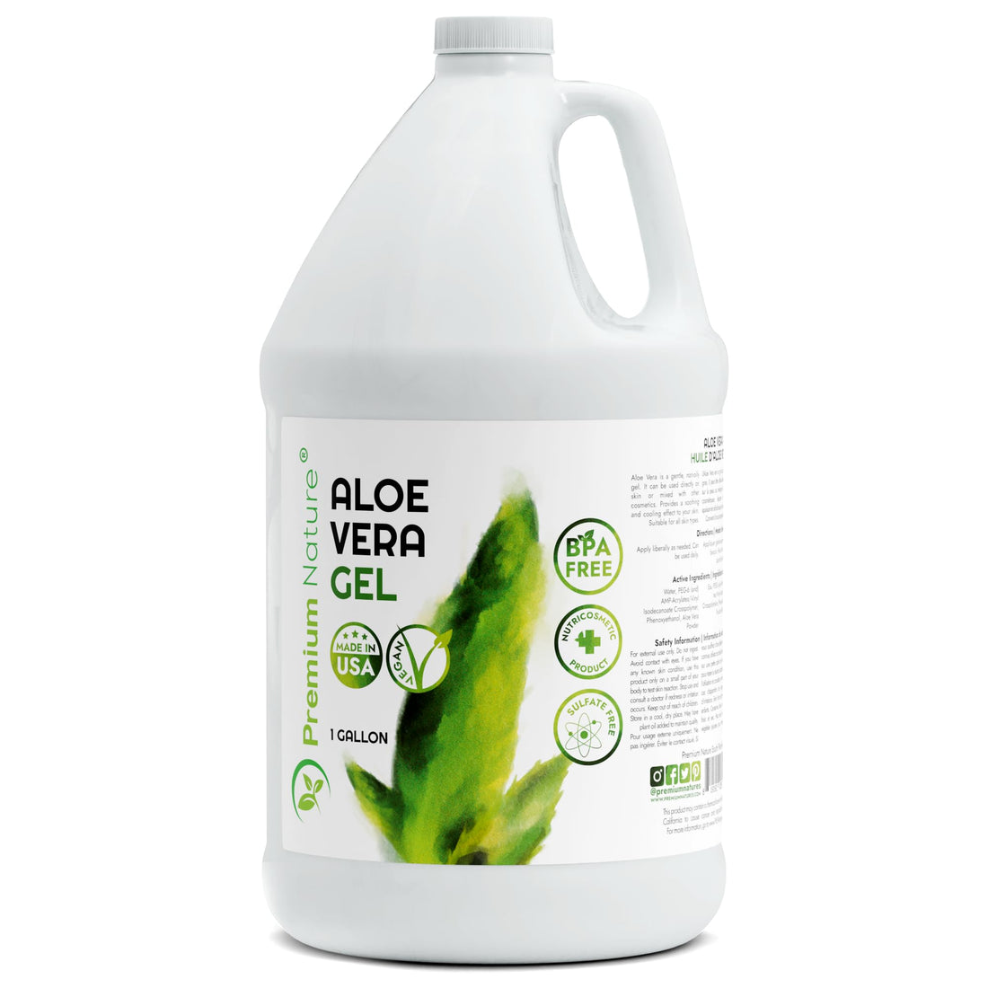 Premium Nature Pure Aloe Vera Gel For Face & Dry Skin, Sunburn Relief, Aloe Vera Gel for Skin Moisturizer Aloe Vera Gel from Aloe Vera Plant Aloe Vera Gel for Hair Aloe Gel 1 Gallon