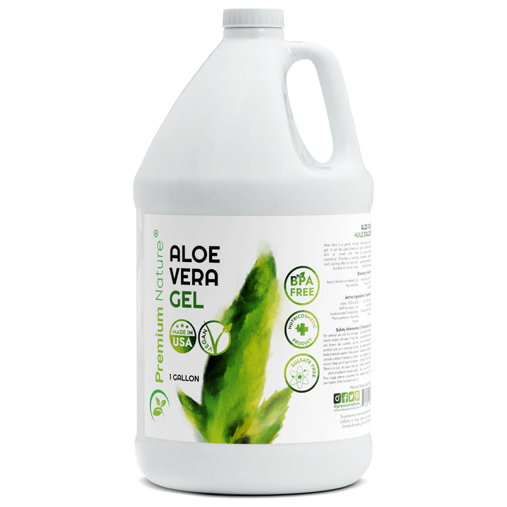 Premium Nature Pure Aloe Vera Gel For Face & Dry Skin, Sunburn Relief, Aloe Vera Gel for Skin Moisturizer Aloe Vera Gel from Aloe Vera Plant Aloe Vera Gel for Hair Aloe Gel 1 Gallon