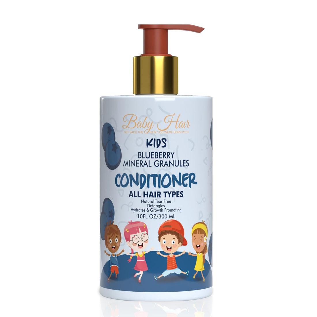 BABY HAIR - Blueberry Mineral Kids Hair Conditioner, Sulfate-Free Toddler Hair Conditioner, Hair Conditioner for Kids with Blueberry & Strawberry Oil, Aloe Vera, and Biotin, 10 fl.oz