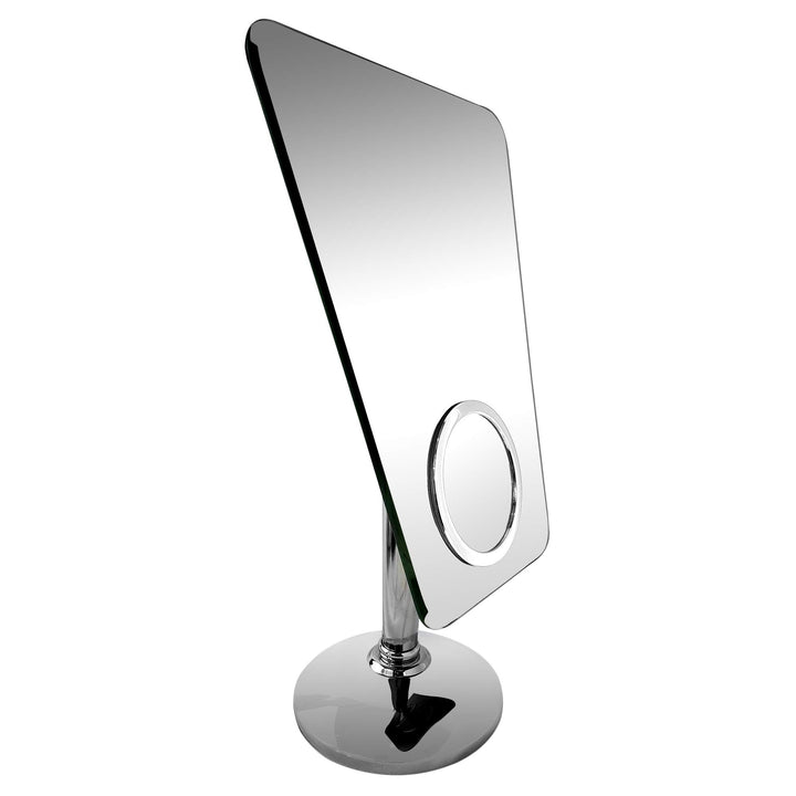 Rucci Normal View Rimless Trapezoid Stand Mirror, 10X