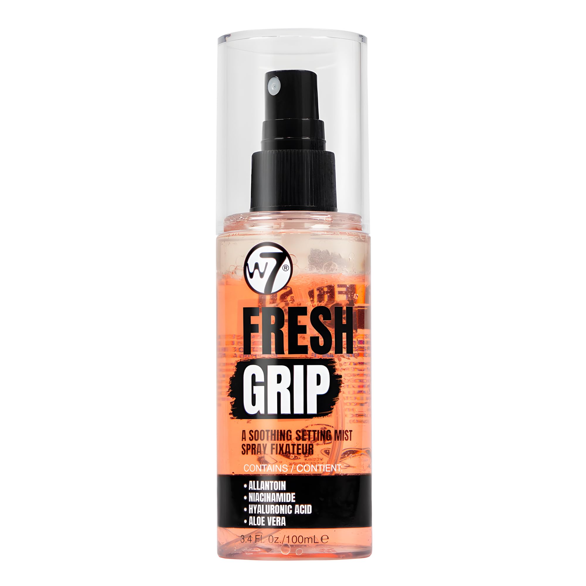 W7 Fresh Grip Soothing Setting Spray - Hydrating Bi-Phase Formula with Hyaluronic Acid & Vitamin E for Long-Lasting Makeup Hold, 3.38 fl oz