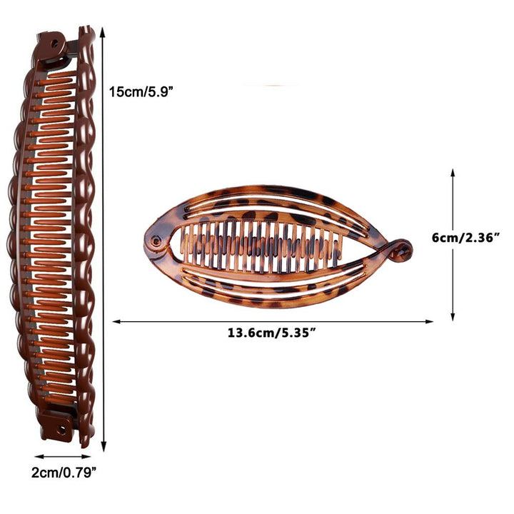 Aaiffey 4pcs Banana Hair Clips Vintage Clincher Combs Tool for Thick Curly Hair Accessories Fishtail Hair Clip Combs Double Banana Clip Set for Women Girls