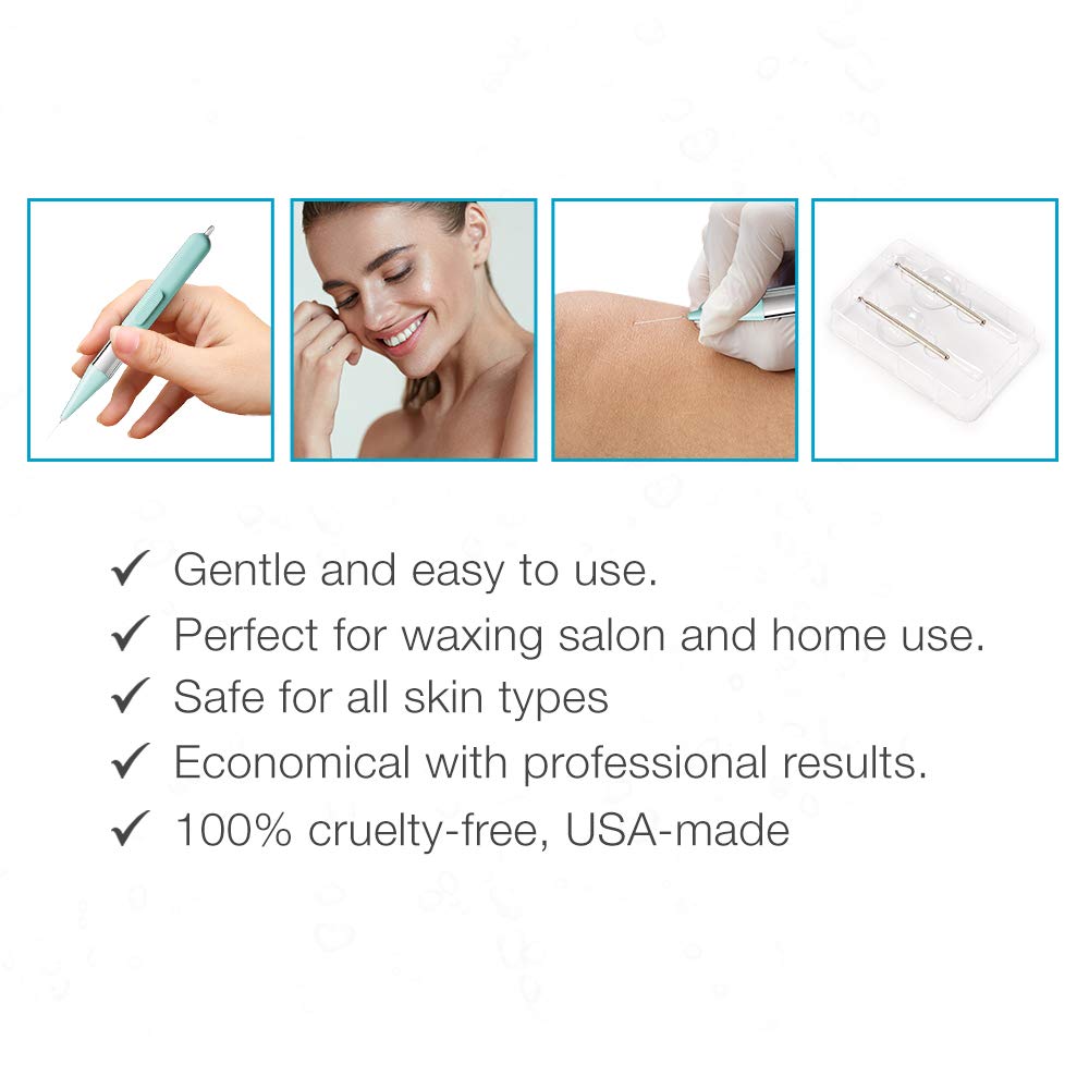 Clean + Easy Non-Laser Electrolysis Replacement Tips for Face & Body, Pack of 2