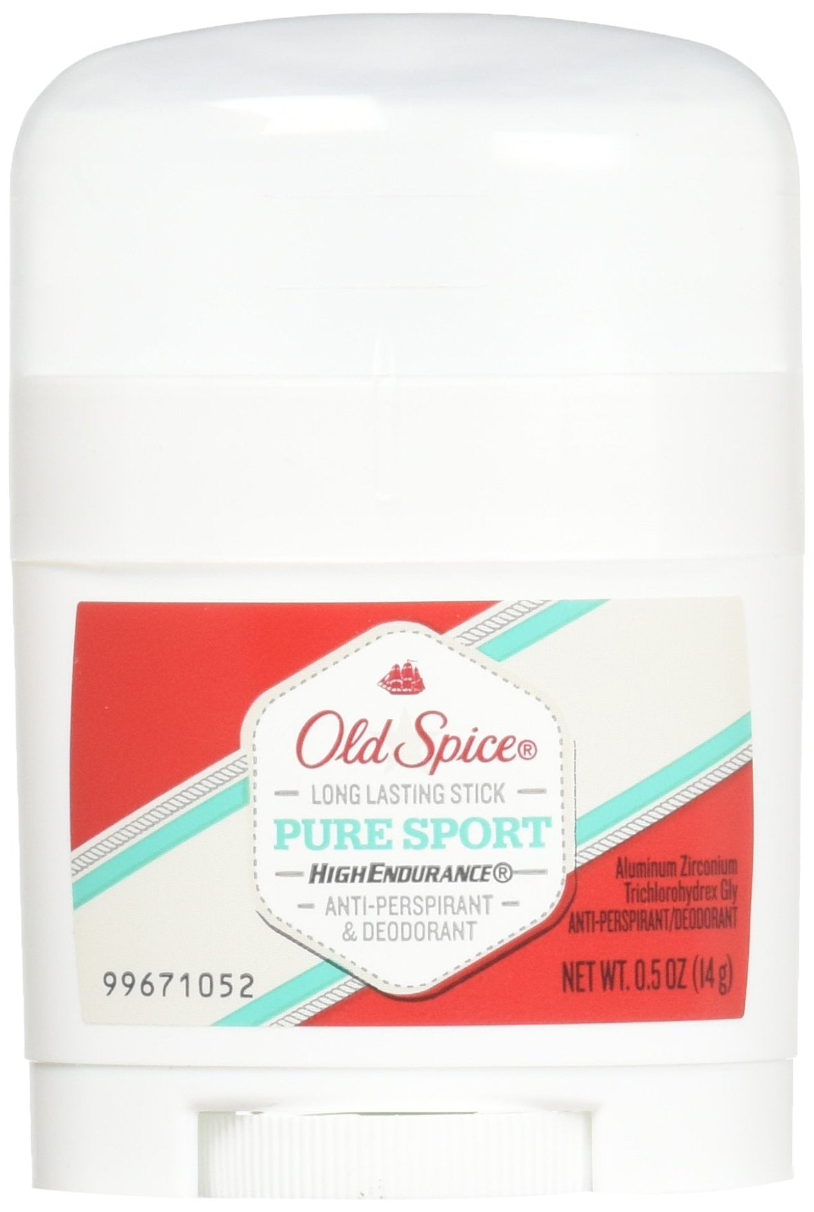 Old Spice High Endurance Pure Sport Antiperspirant Deodorant 0.5 Ounce Travel Size (Pack Of 3)