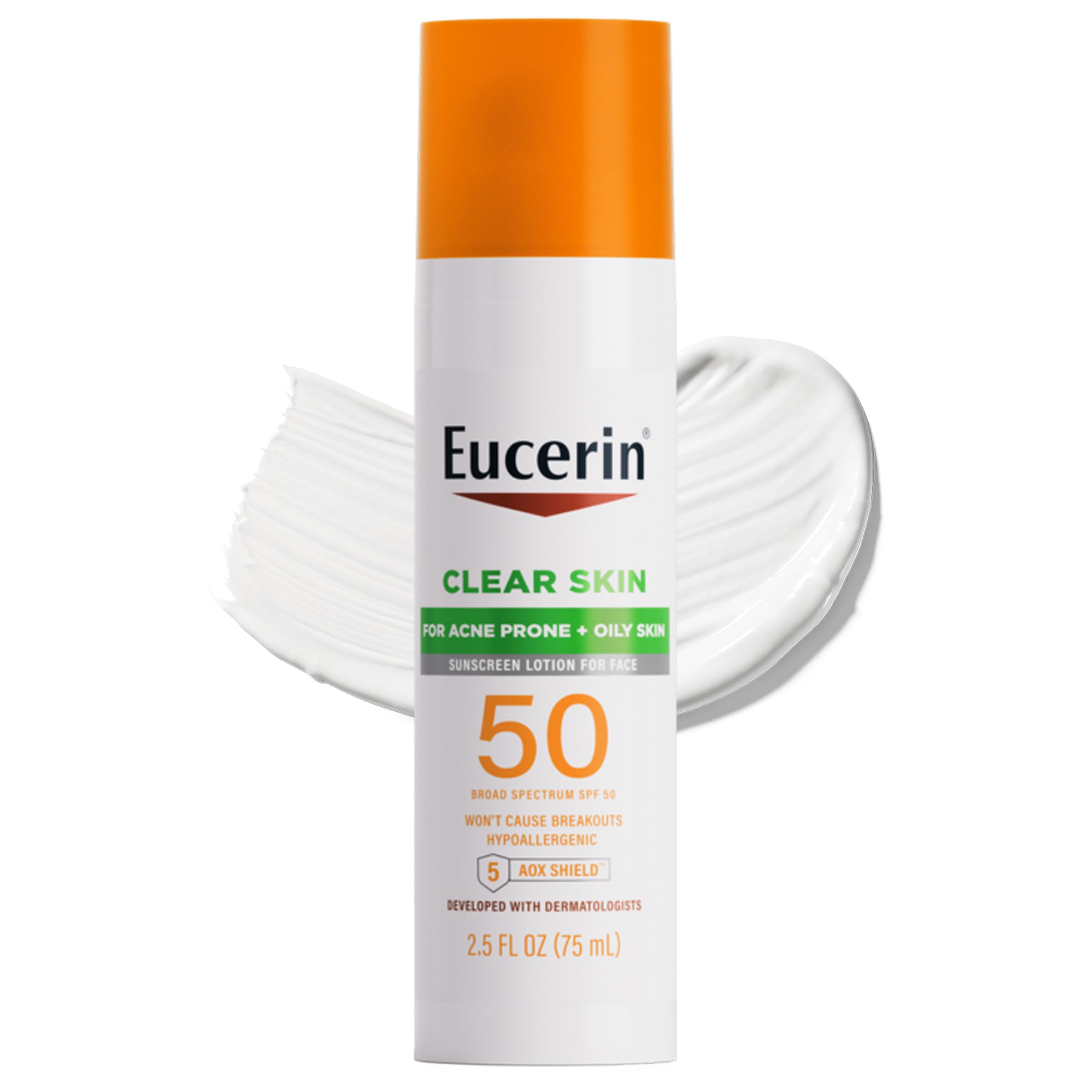 Eucerin Sun Oil Control SPF 50 Face Sunscreen Lotion with Oil Absorbing Minerals, 2.5 Fl Oz