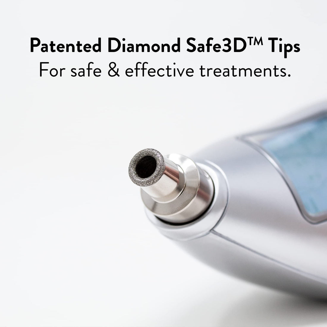 Microderm GLO Premium Diamond Microdermabrasion Tips - Medical Grade Stainless Steel Accessories, Patented Safe3D Technology, Safe for All Skin Types. (Fine/Precision)