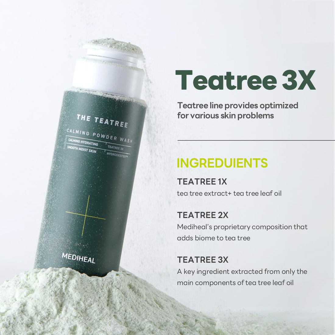 The Teatree Calming Powder Wash - Gentle and Rich bubles for Remove Blackhead