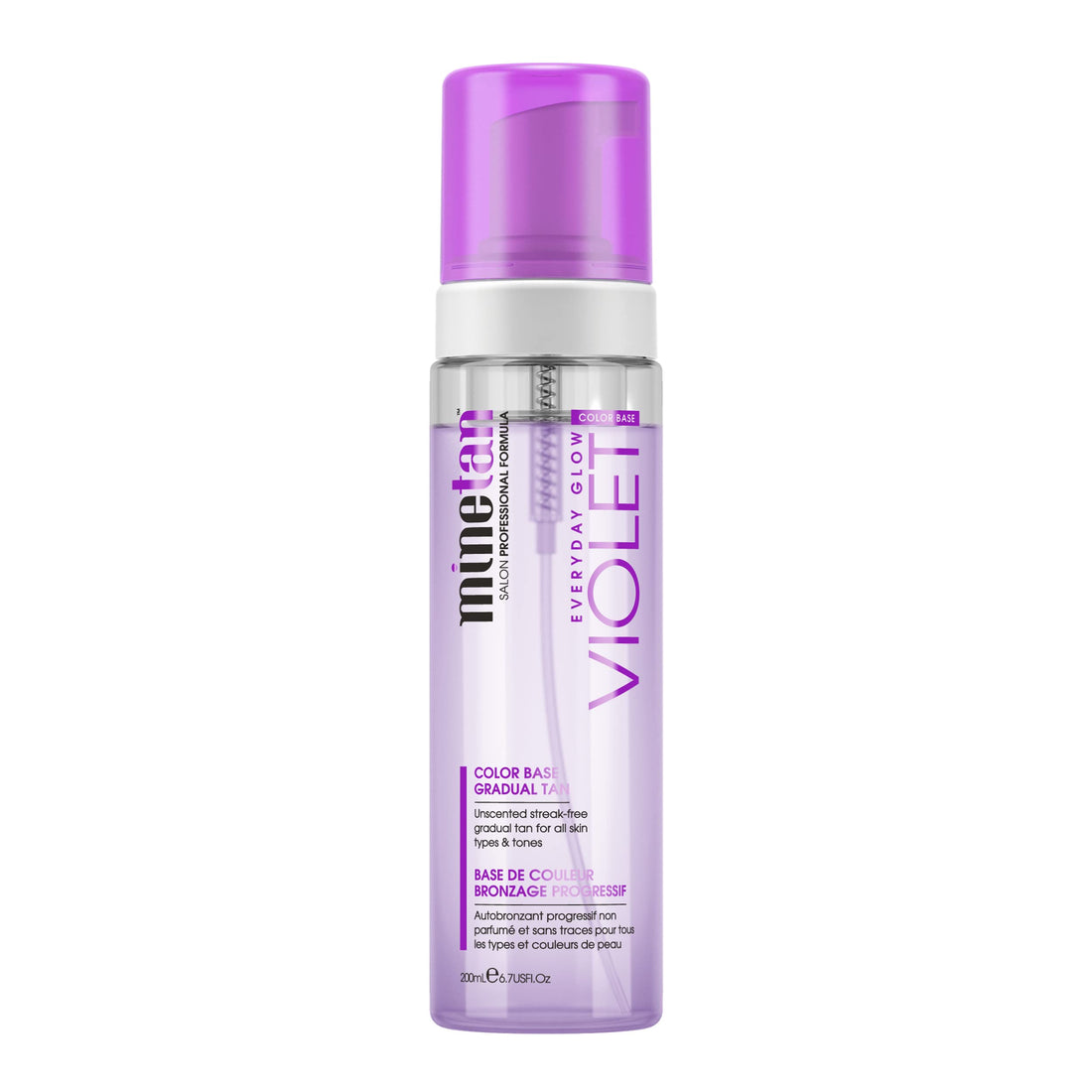 MINETAN BODY.SKIN Gradual Tan Foam Violet Everyday Glow Moisturizing Gradual Self Tanner for Longer Lasting Tan, 6.7 fl oz