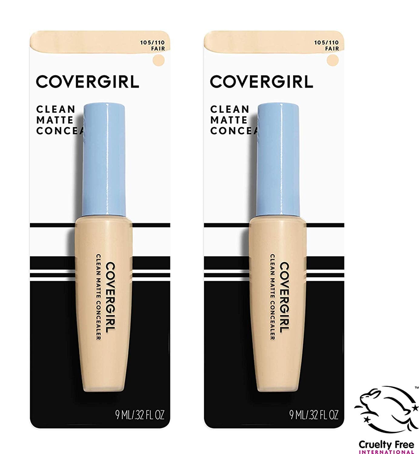 Covergirl Clean Matte Concealer, Fair 110, 0.37 Fl Oz, 2 Count