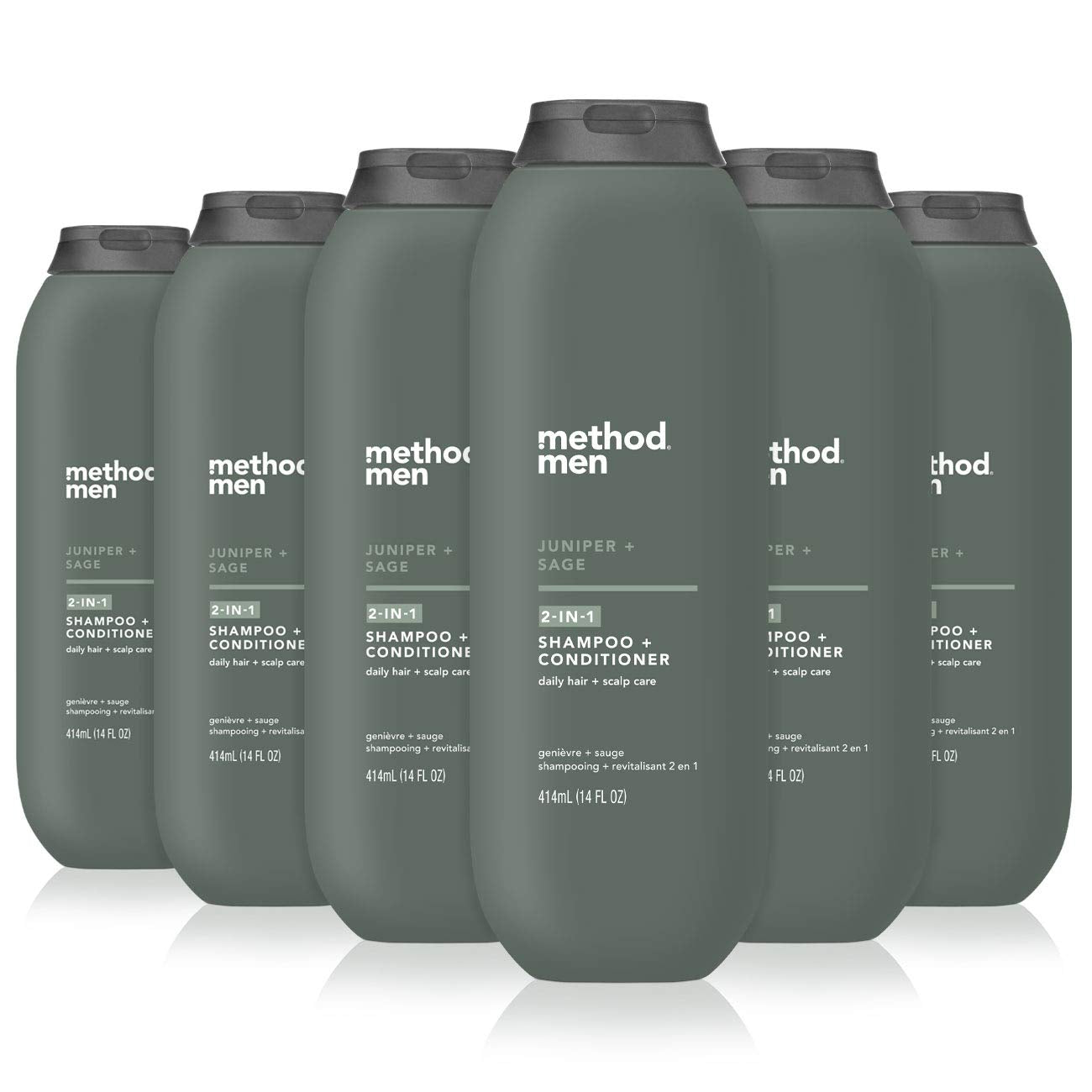 Method Men 2-in-1 Shampoo + Conditioner, Juniper + Sage, Pack Of 6, Juniper & Sage, 6 Count