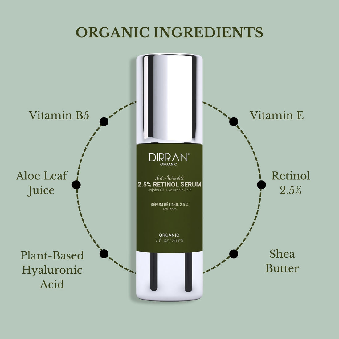 DIRRAN ORGANIC - 2.5% RETINOL SERUM - Anti-Wrinkle