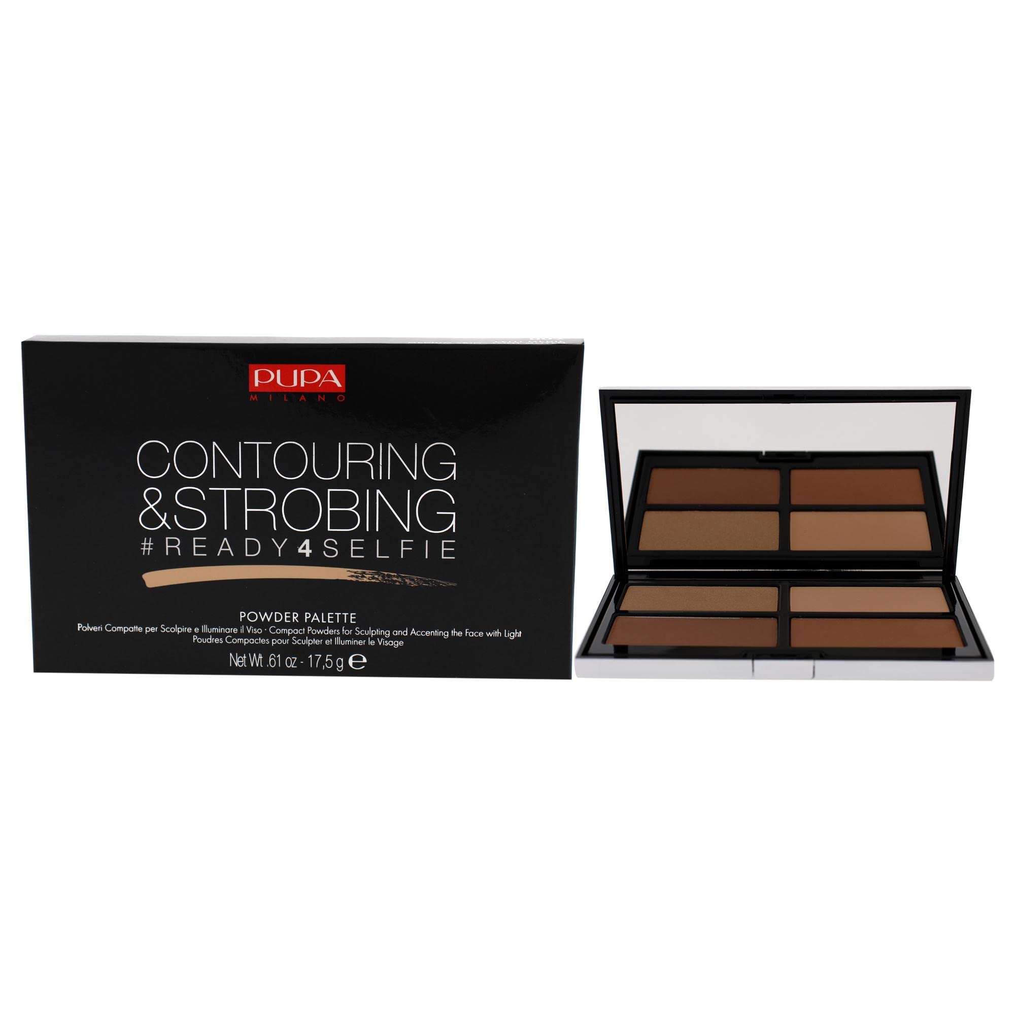 PUPA Milano Ready 4 Selfie Contouring and Strobing Compact Powder Palette - For a Perfect Hold - Create a Natural Looking Light - Illuminate and Sculpt the Face - 002 Medium - 0.61 Oz (PU050077A002)