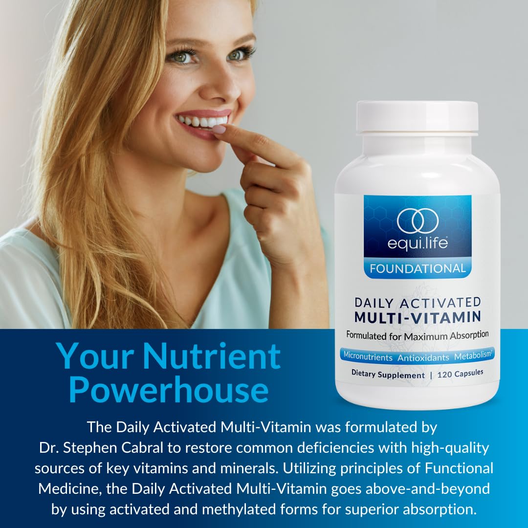 Equilife - Daily Activated Multi-Vitamin, 21 Essential Vitamins & Minerals, Antioxidant-Rich Formula, Supports Immunity, May Help Boost Energy & Improve Mood, Supports Overall Health (30 Servings)