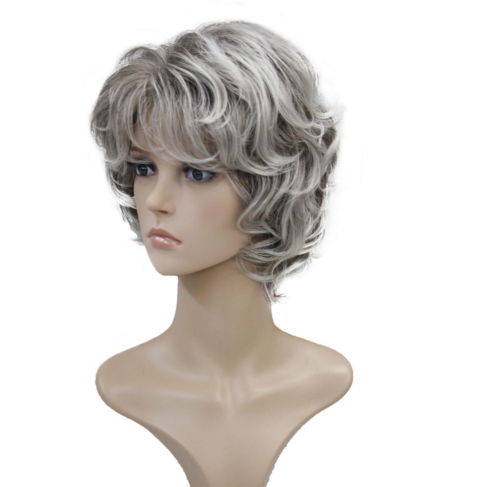 Wigingway #48T: Wiginway Ladies Wigs Short Wavy Bob Wigs For Women Synthetic Capless Full Wig 8 Colors