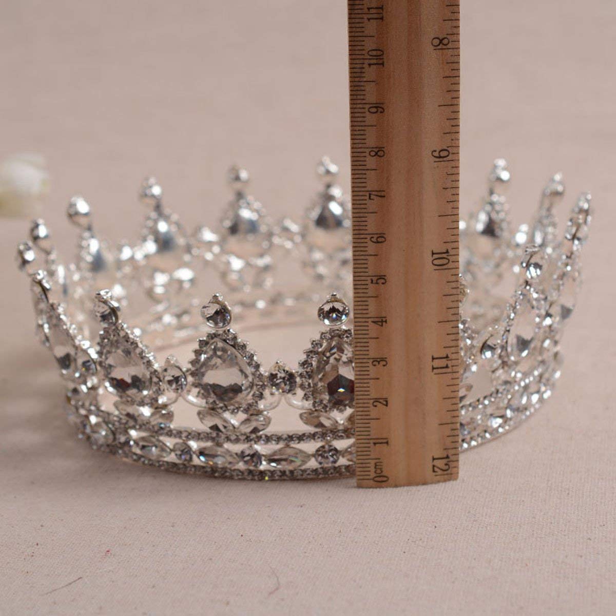 SSNUOY Silver Diamond Shape Tiara for Brides Pageant Crowns