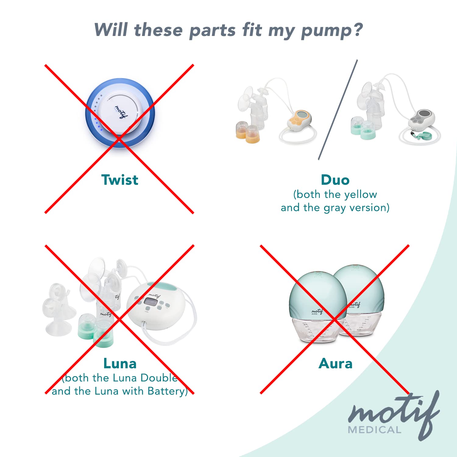 Motif Medical Replacement Breast Pump Valve For Motif Duo Breast Pump - Easy-To-Attach Breast Pump Duckbill Valves - Portable Motif Duo Pump Parts (2 Valves Included)