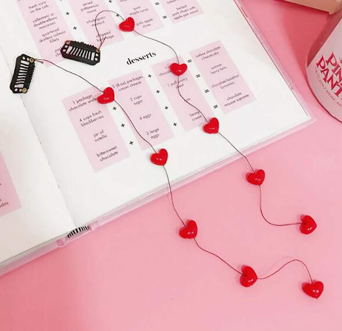 Fodattm 3 Pcs Resin Love Shape Long Hair Decorative Headdress Hair Clip Hair Extensions With Comb Invisible Streamline Hairpin Hair Accessories